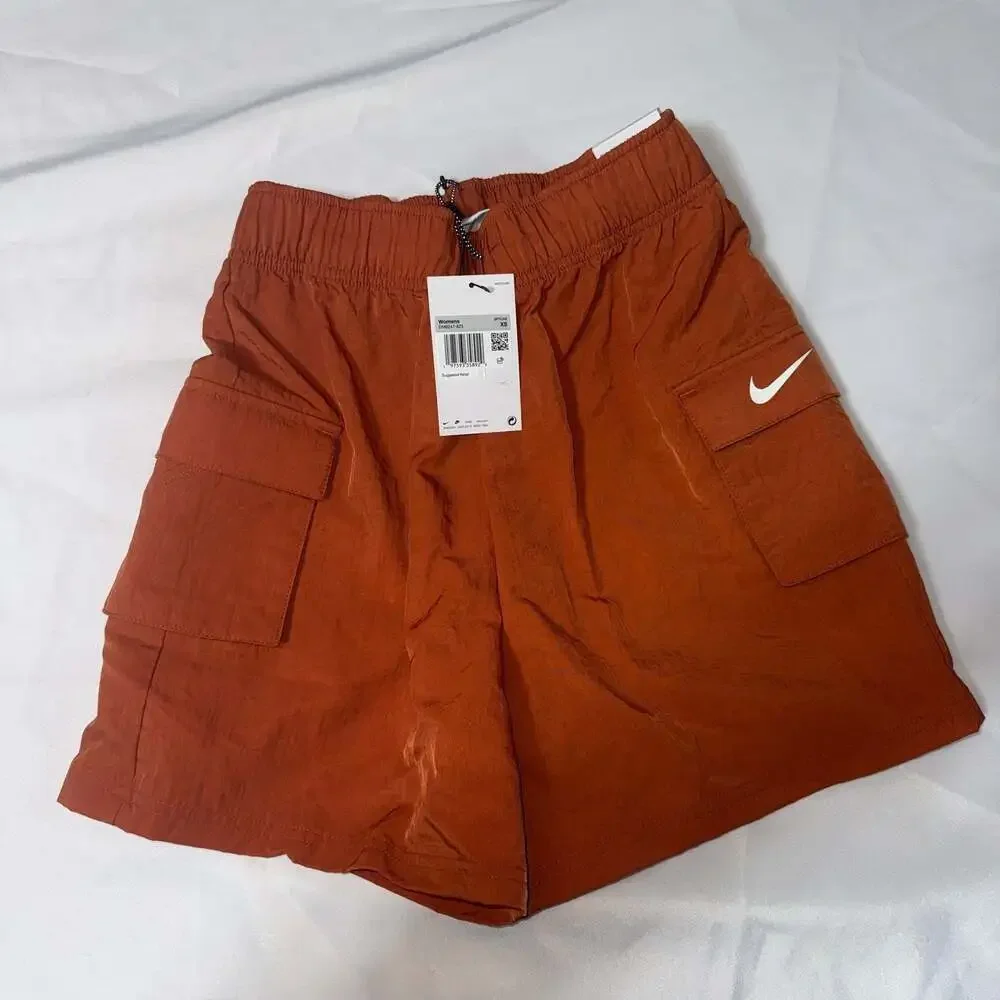 Nike Women's Sportswear Essential High-Rise Cargo Shorts, Burnt Orange, Size XS‎